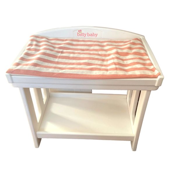 Retired American Girl Doll Bitty Baby Changing Station Table W/ Pad White RARE